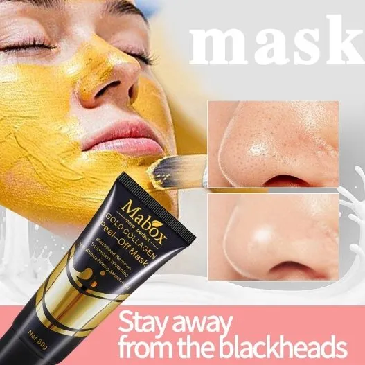 24K Gold Collagen Peel Off Mask -  Blackhead Remover and Deep Cleansing Peeling Mask