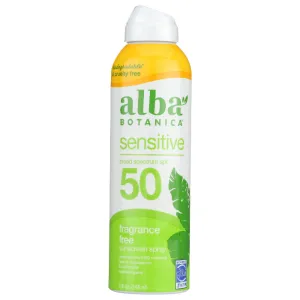 Alba Botanica - Sunscreen SPF 50 Fragrance Free Spray, 5 Oz - Pack of 1