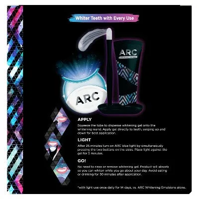 ARC Emulsion Leave-On Tooth Whitening System with Applicator, Stand and LED