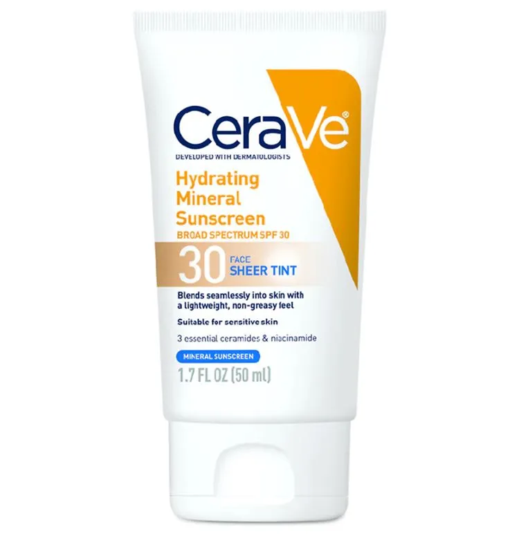 CeraVe Hydrating Mineral Sunscreen Broad Spectrum SPF 30 Sheer Tint