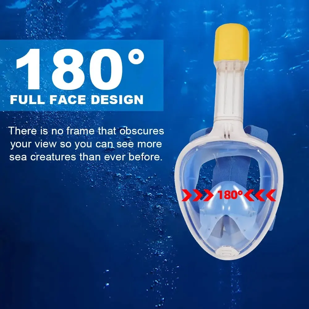 Full Face Snorkel Mask Easybreath Snorkeling Anti-Fog Anti-Leak