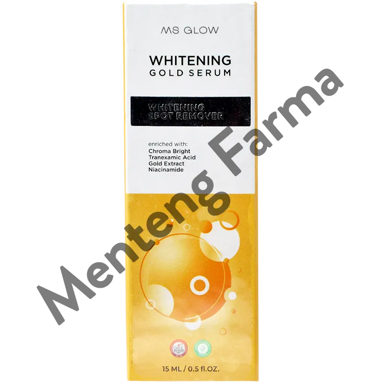 Ms Glow Whitening Gold Serum 15 mL - Formula Gold Extract Untuk Mencerahkan Kulit Wajah