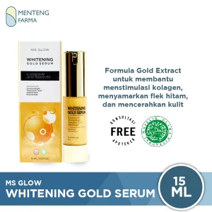 Ms Glow Whitening Gold Serum 15 mL - Formula Gold Extract Untuk Mencerahkan Kulit Wajah