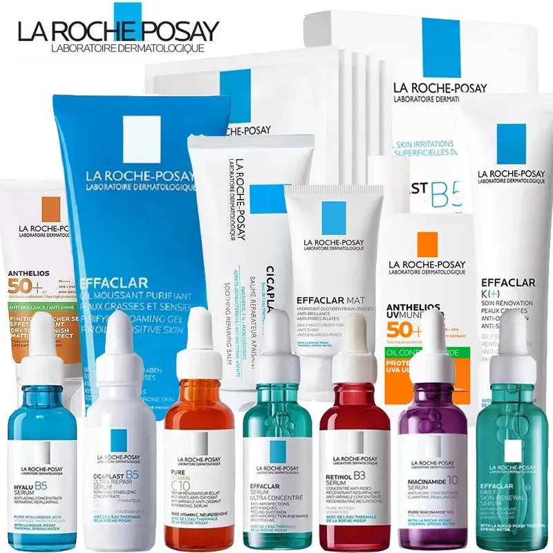 Original LA ROCHE POSAY Skin Care Set (Effaclar, Niacinamide, Retinol Serum, Sunscreen, Cicaplast, Cream Oil Control, Foaming Cleanser)