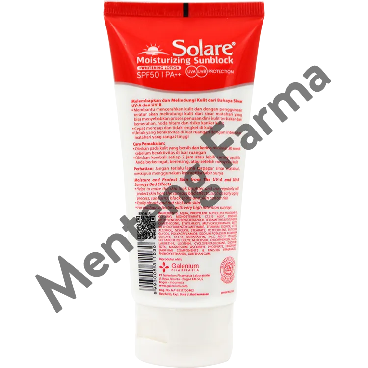 Solare SPF 50 Sunblock - Tabir Surya Melindungi dan Mencerahkan Kulit