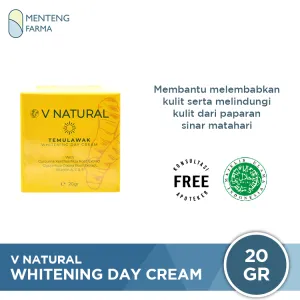 V Natural Whitening Day Cream Temulawak 20 Gr - Krim Siang Temulawak